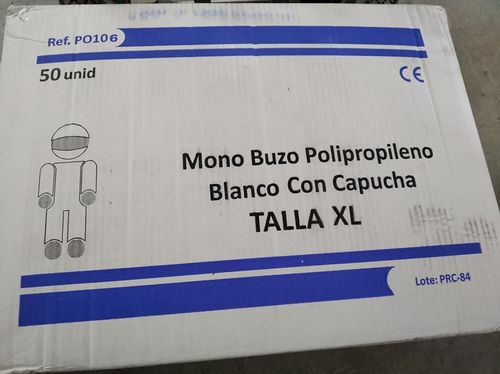 Mono Buzo Polipropileno C/Capucha XL